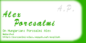 alex porcsalmi business card